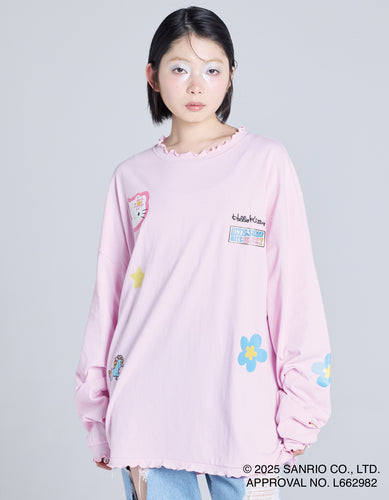 hello kitty x little sunny bite frill long tee / PINK