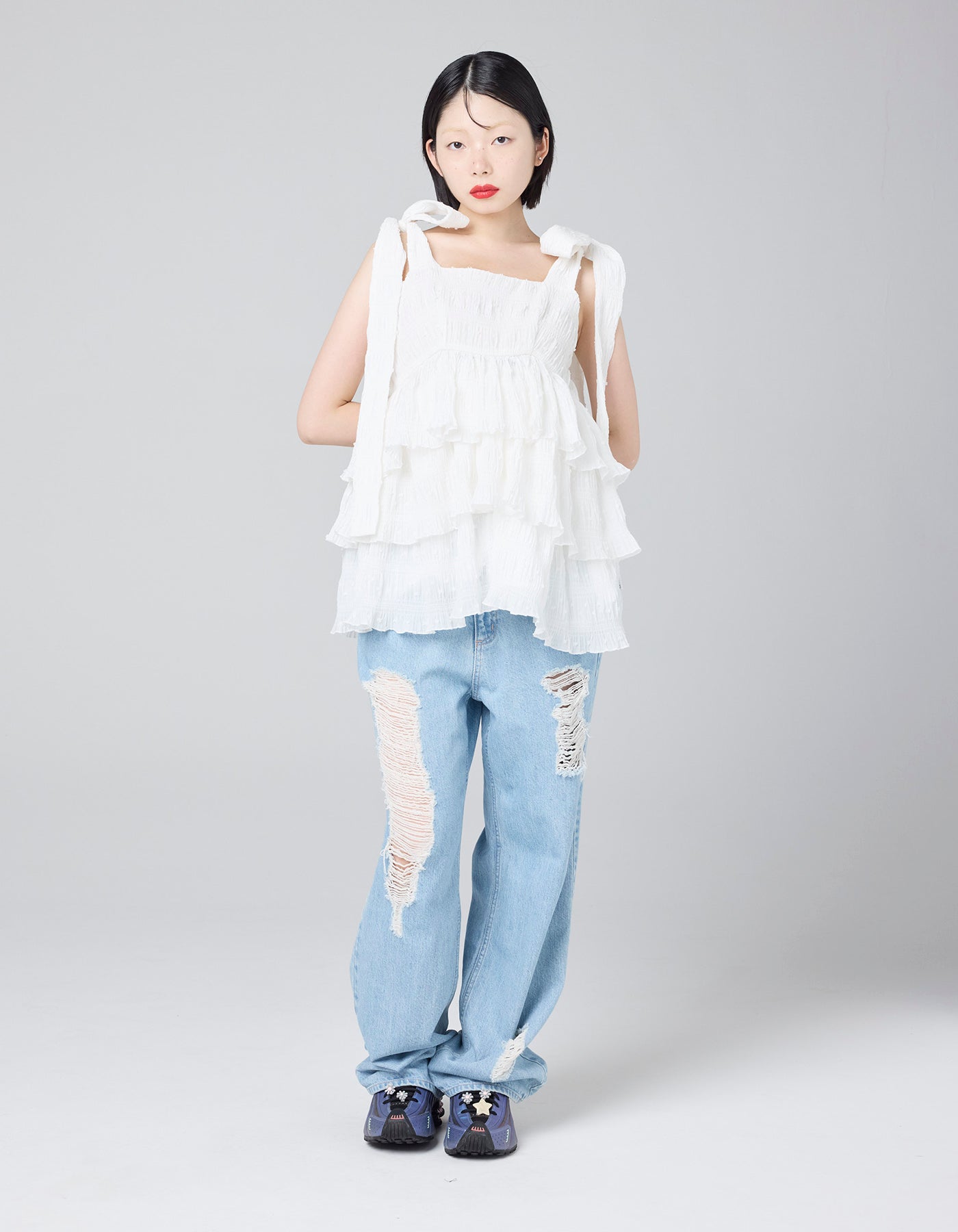 little sunny bite (リトルサニーバイト)tiered tunic / WHITE