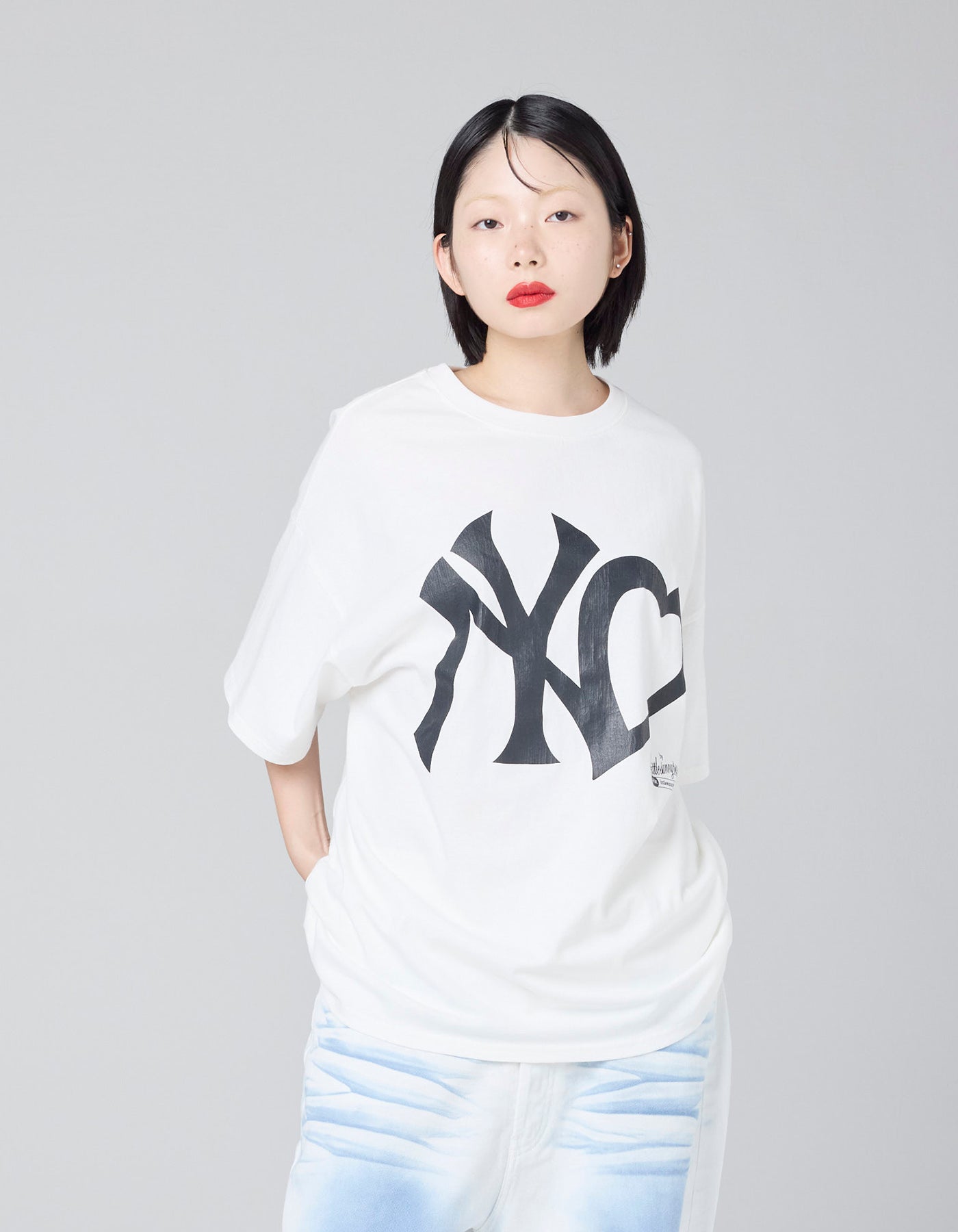 little sunny bite (リトルサニーバイト)NY ♡logo big tee / WHITE