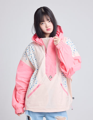 nylon hoodie pull over / PINK