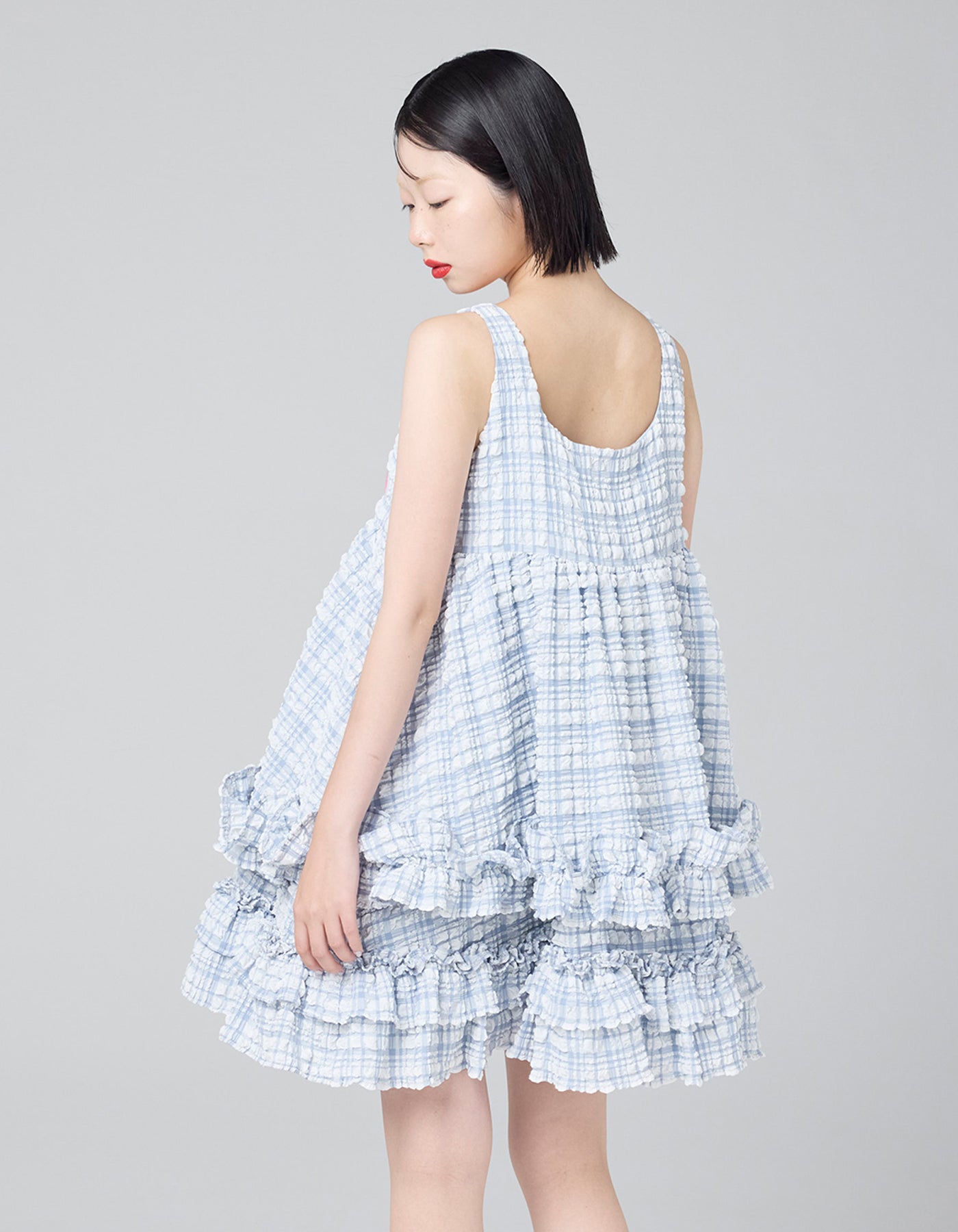 little sunny bite (リトルサニーバイト)checker frill dress / BLUE little sunny bite (リトルサニーバイト)checker frill dress / BLUE