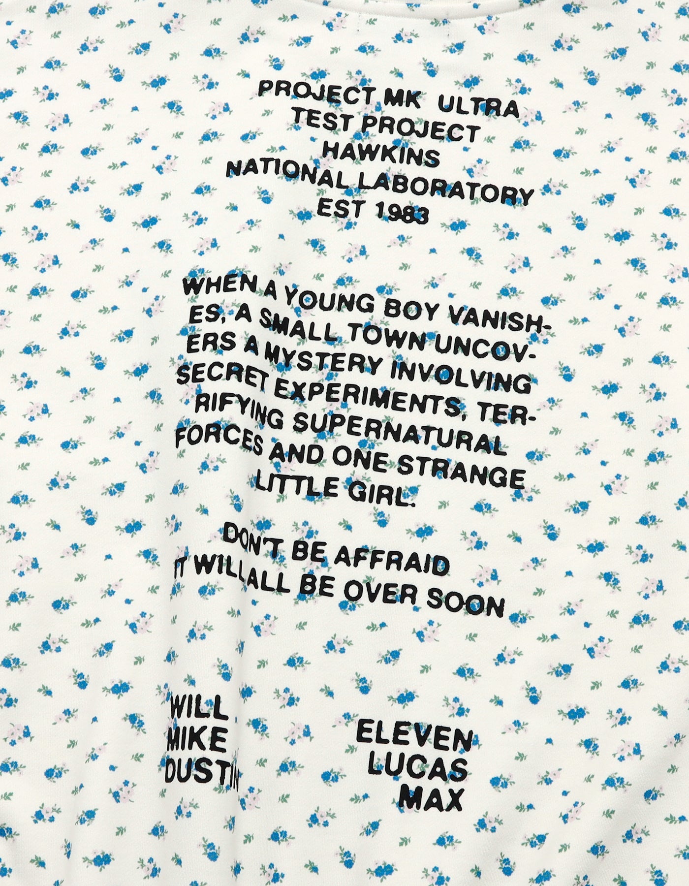 【PRE-ORDER】stranger things x little sunny bite floral sweat top / WHITE