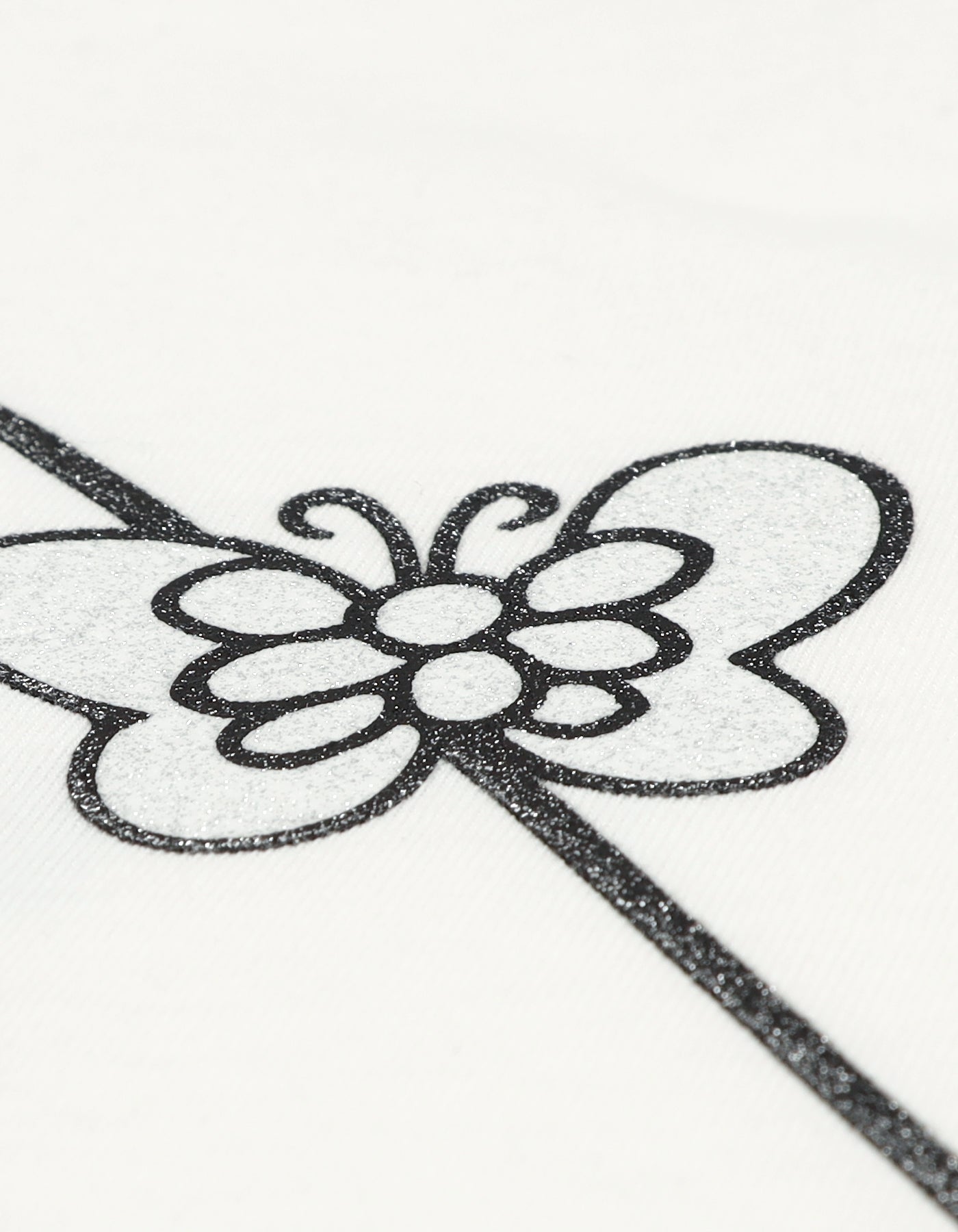 glitter print long tee / WHITE