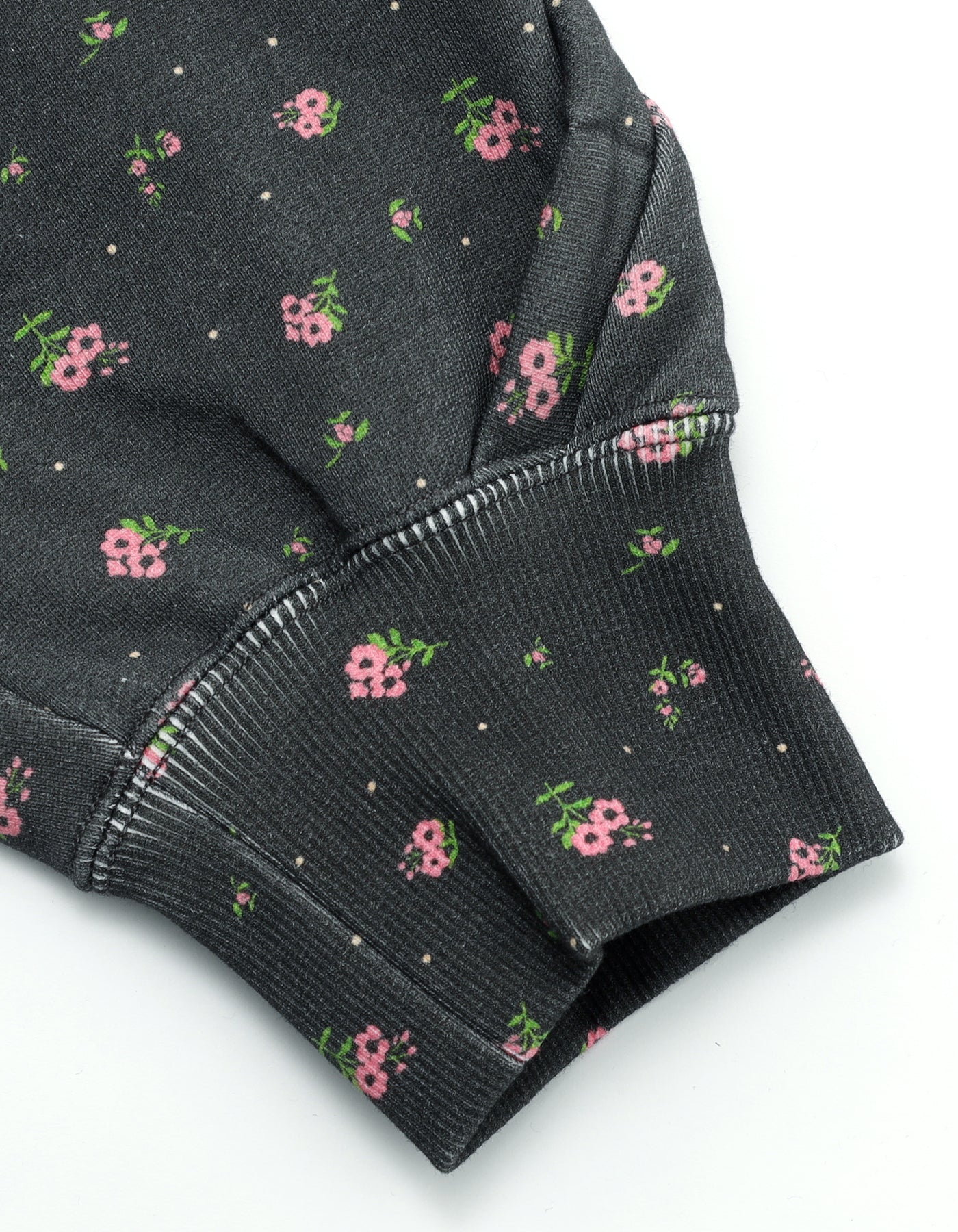 little sunny bite (リトルサニーバイト) floral hoodie / BLACK