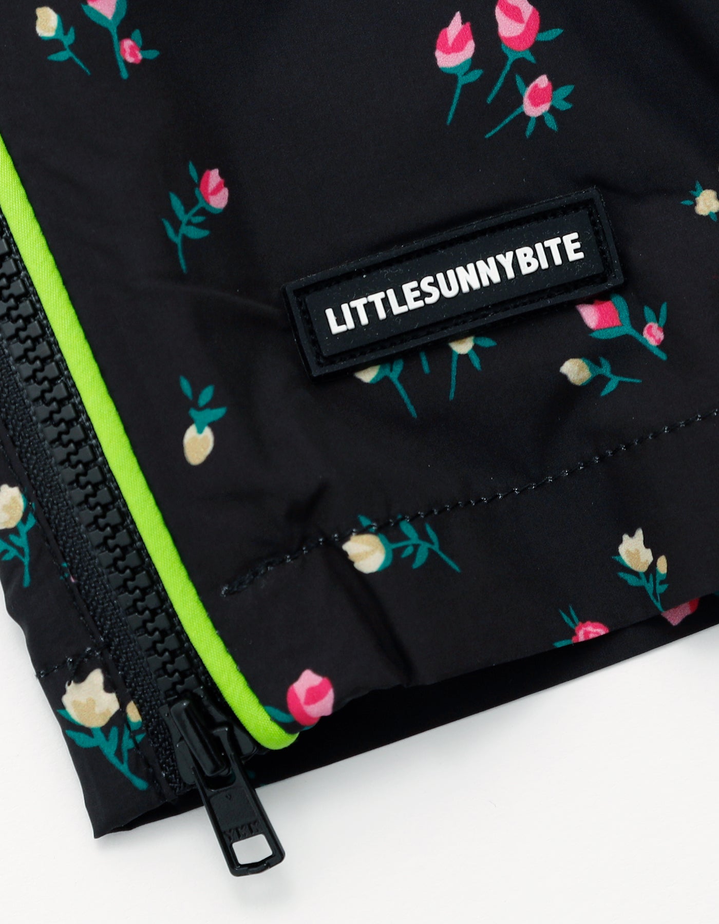 little sunny bite (リトルサニーバイト)floral nylon pants / BLACK ...