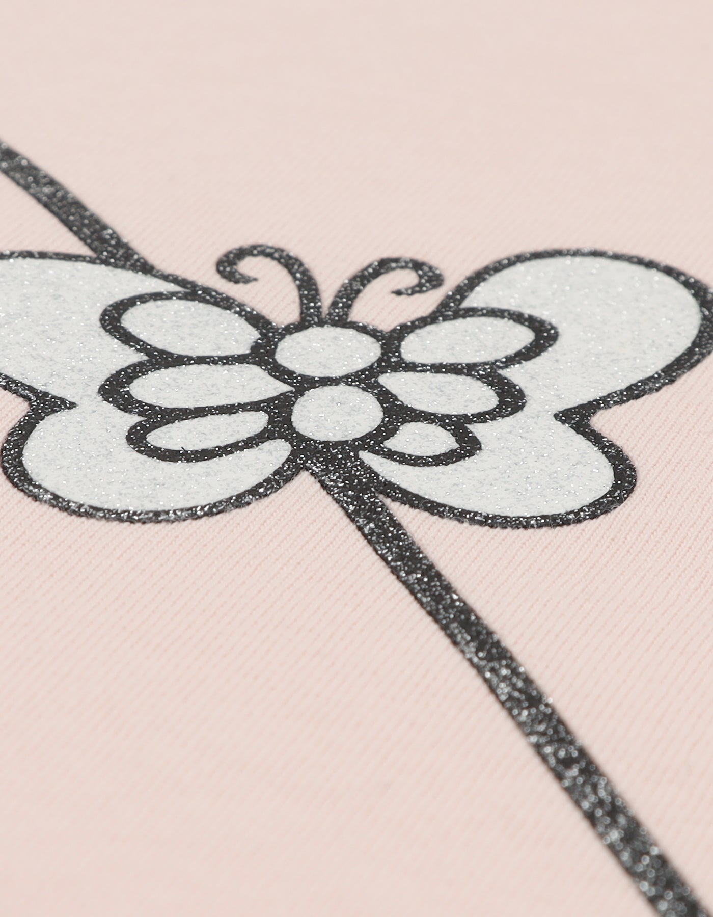 glitter print long tee / PINK