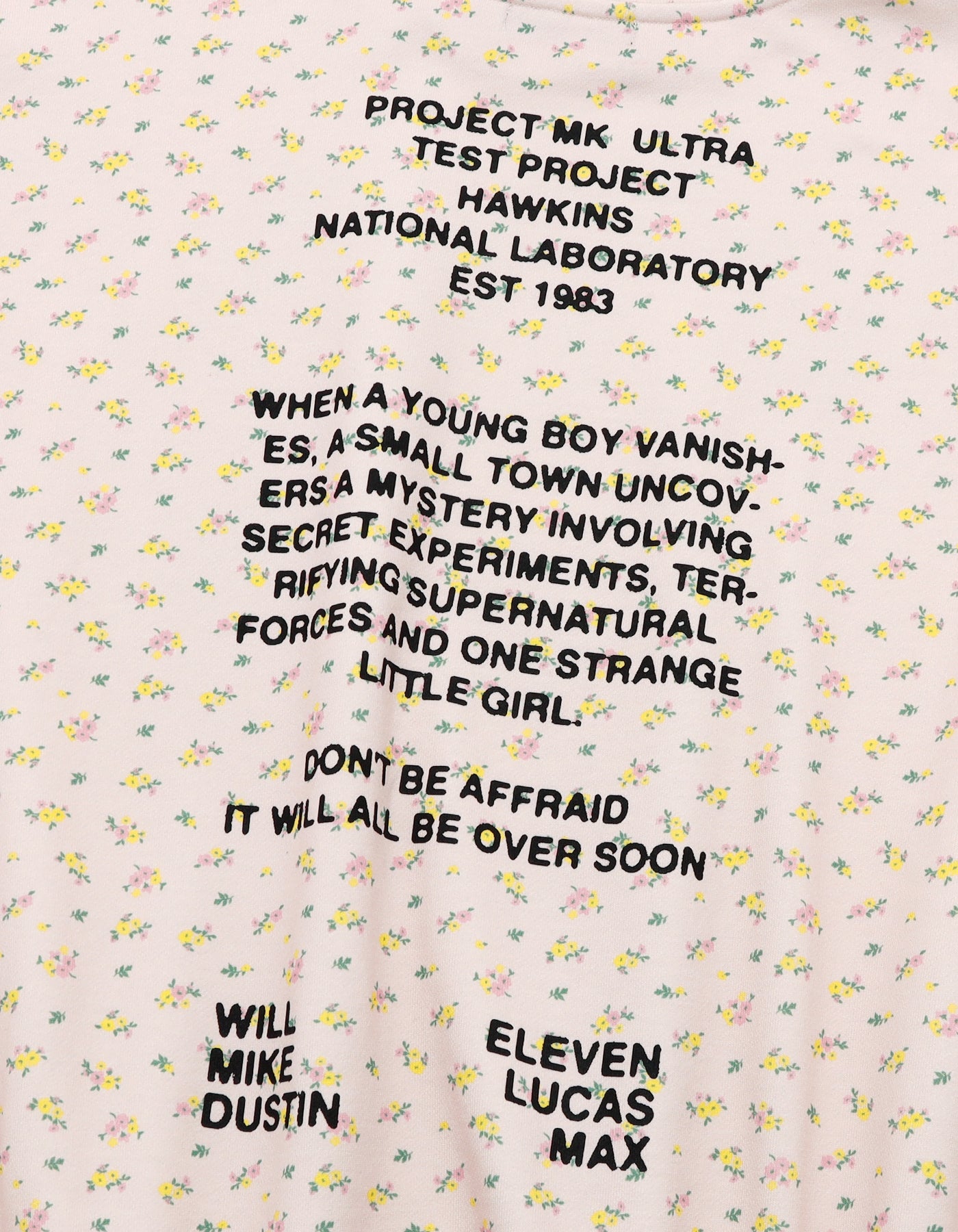 【PRE-ORDER】stranger things x little sunny bite floral sweat top / PINK