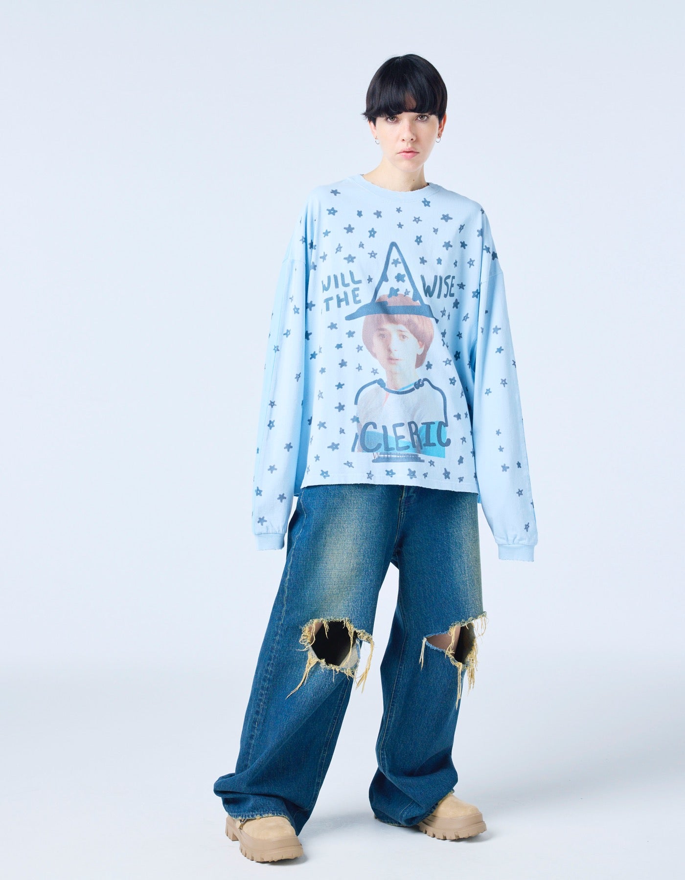 【PRE-ORDER】stranger things x little sunny bite will long tee / BLUE