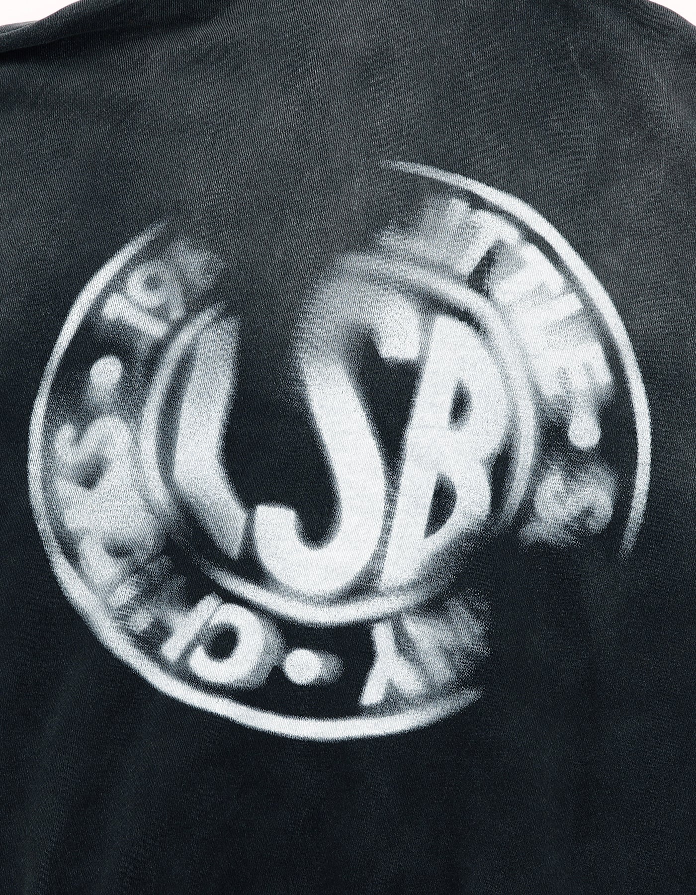 gradation logo zip hoodie / BLACK