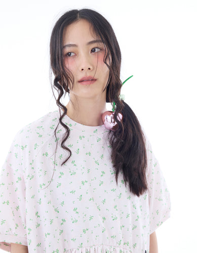 floral bomber mini dress tee / PINK