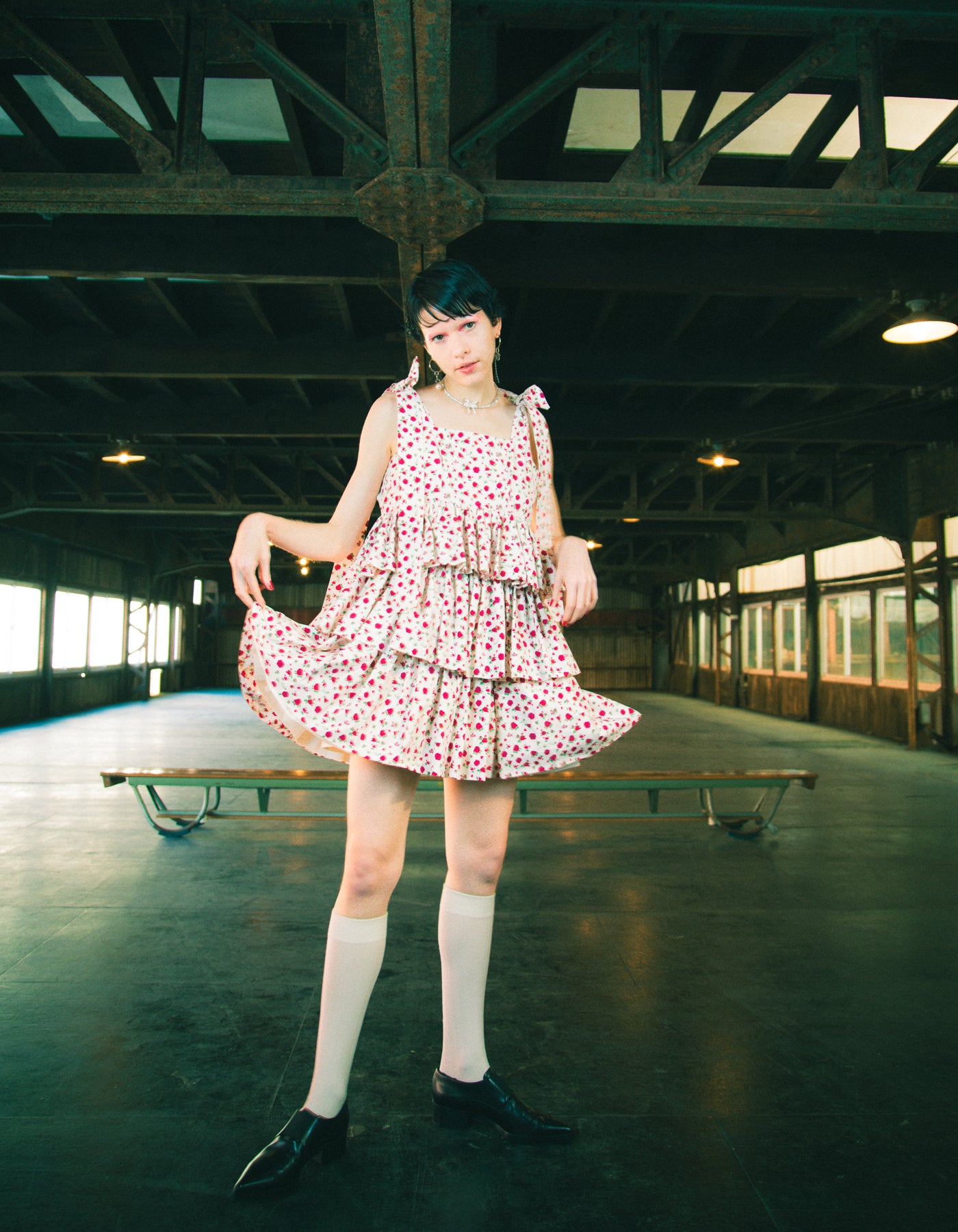 ワンピース Little sunny bite rose tiered dress little sunny bite (リトルサニーバイト)rose tiered dress / IVORY