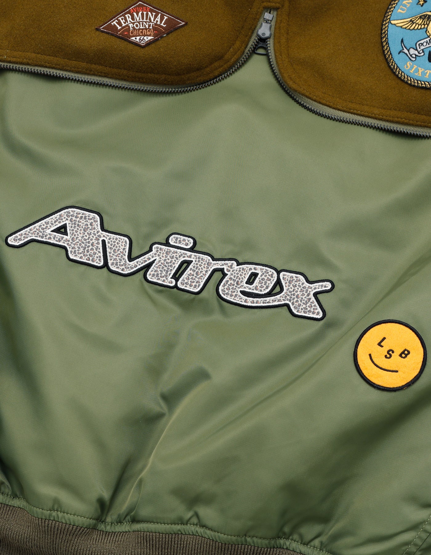 AVIREX x little sunny bite MA-1 hoodie / KHAKI