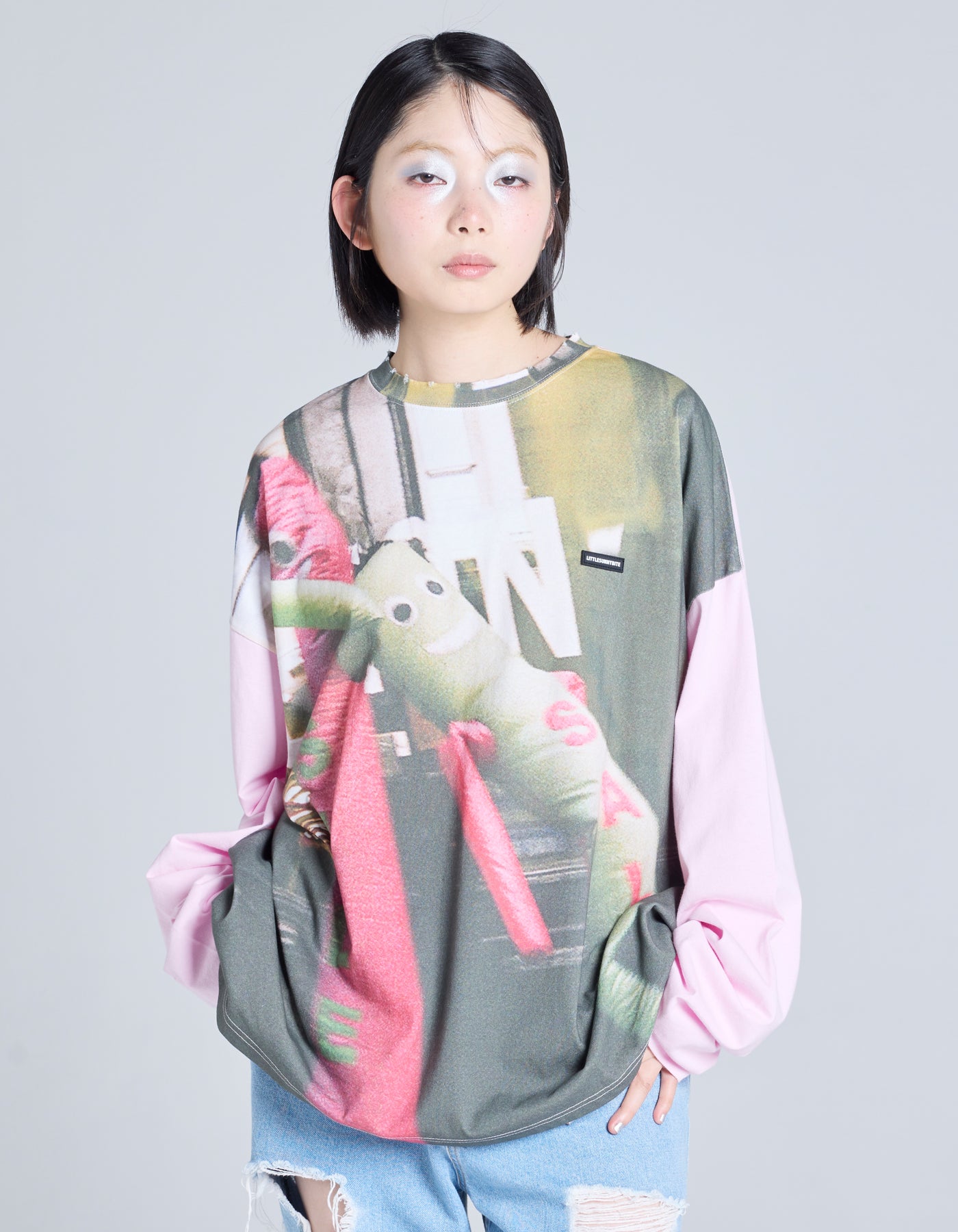 リトルサニーバイト✖︎ピンクハウス　トレーナーセットアップ little sunny bite (リトルサニーバイト)photo long tee / PINK