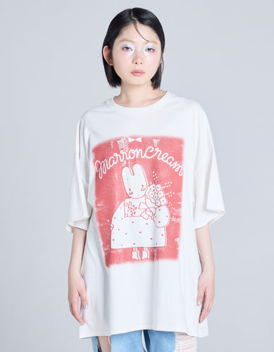 MARRONCREAM x little sunny bite big tee / WHITE