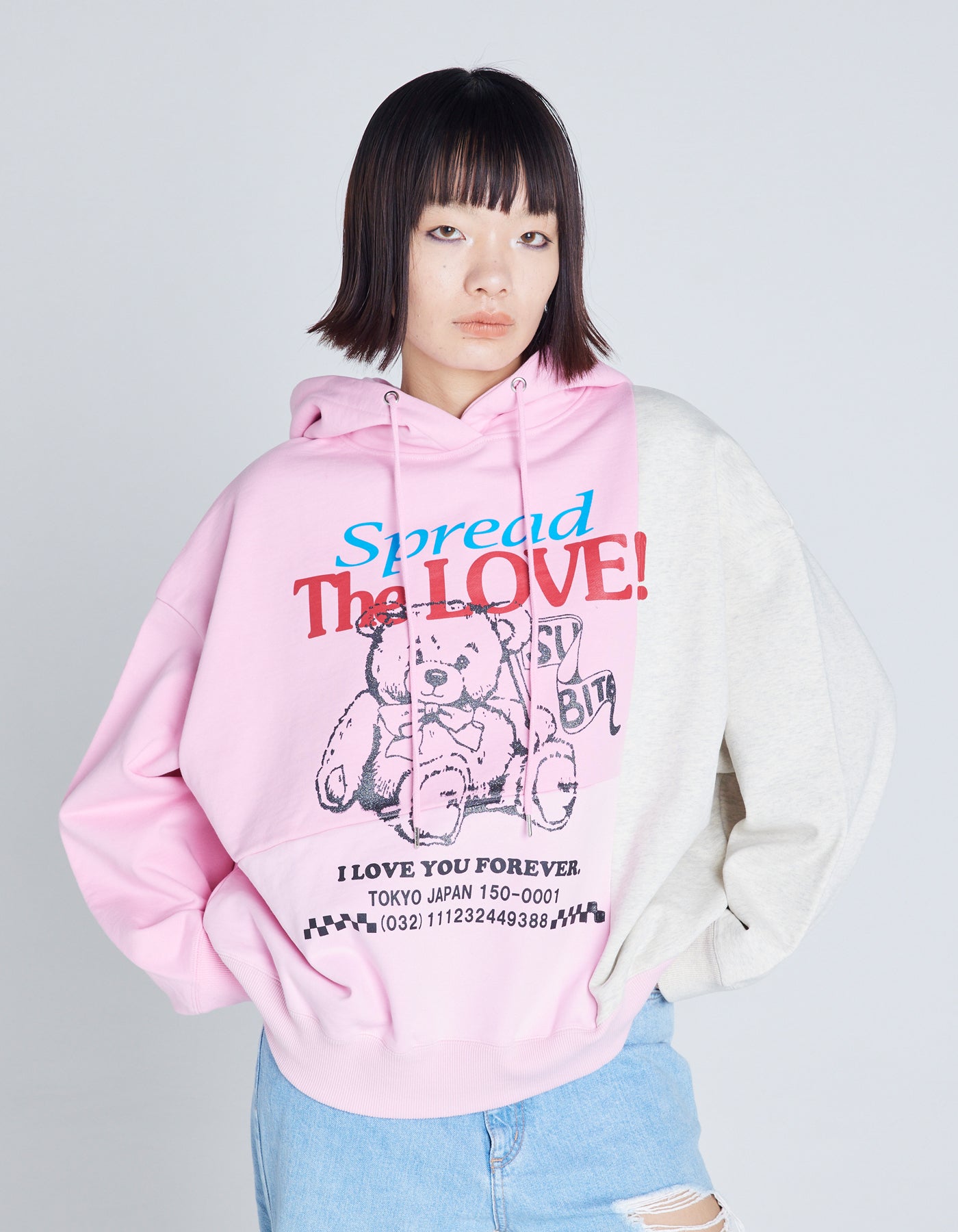 love bear hoodie / PINK