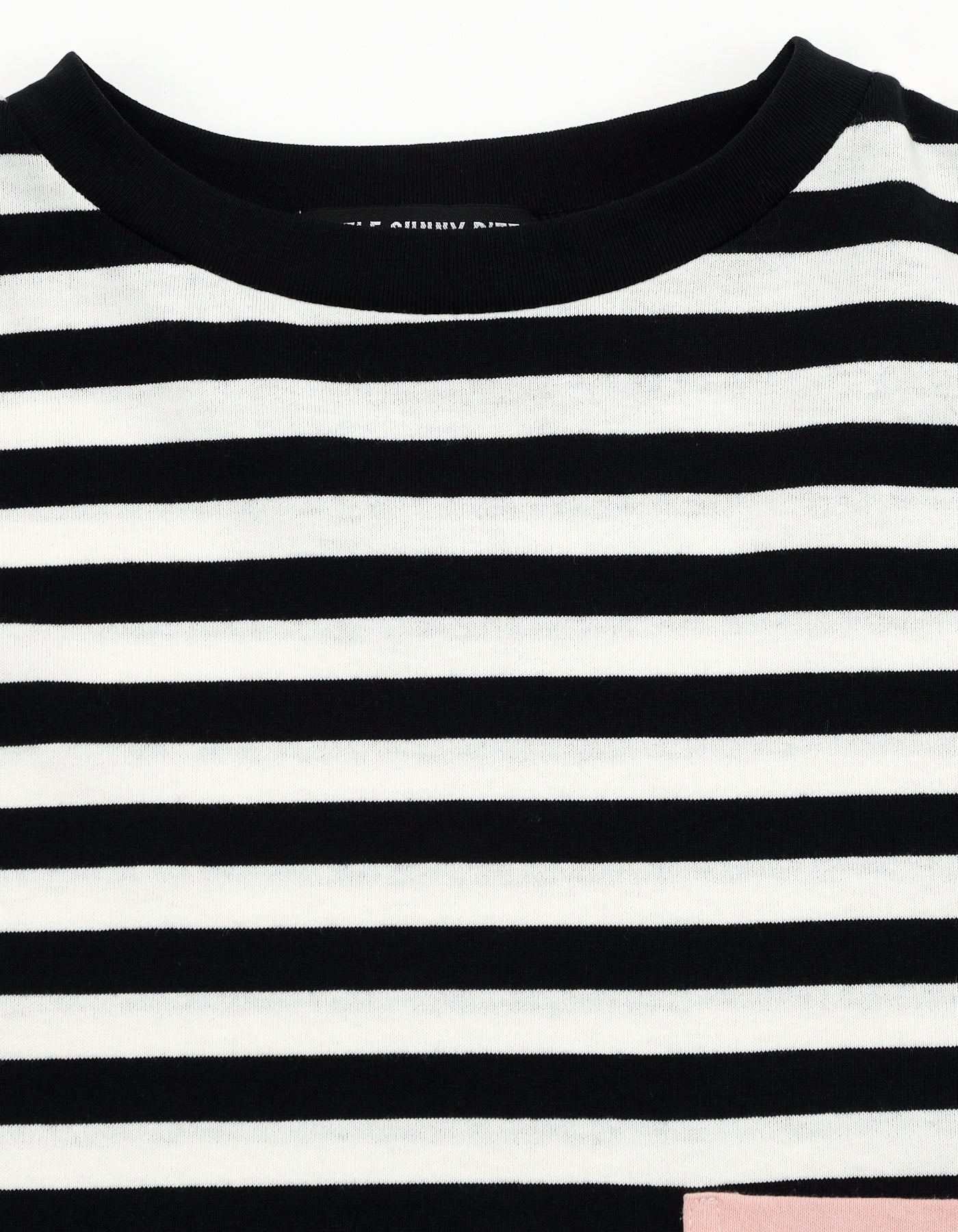 crazy stripe fake layered long tee / BLACKxWHITE