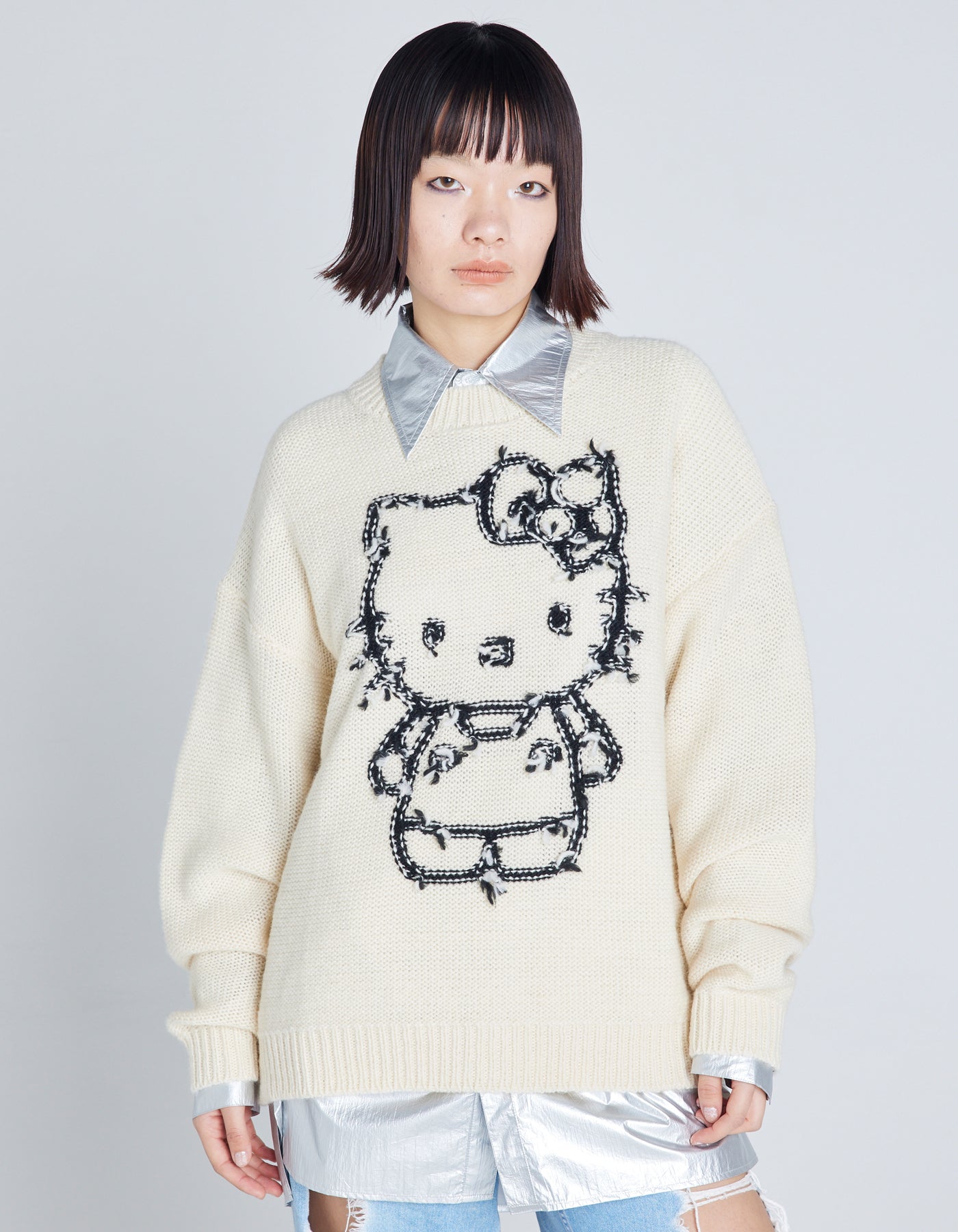 HELLO KITTY x little sunny bite knit top / WHITE