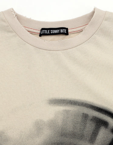 logo big tee / BEIGE