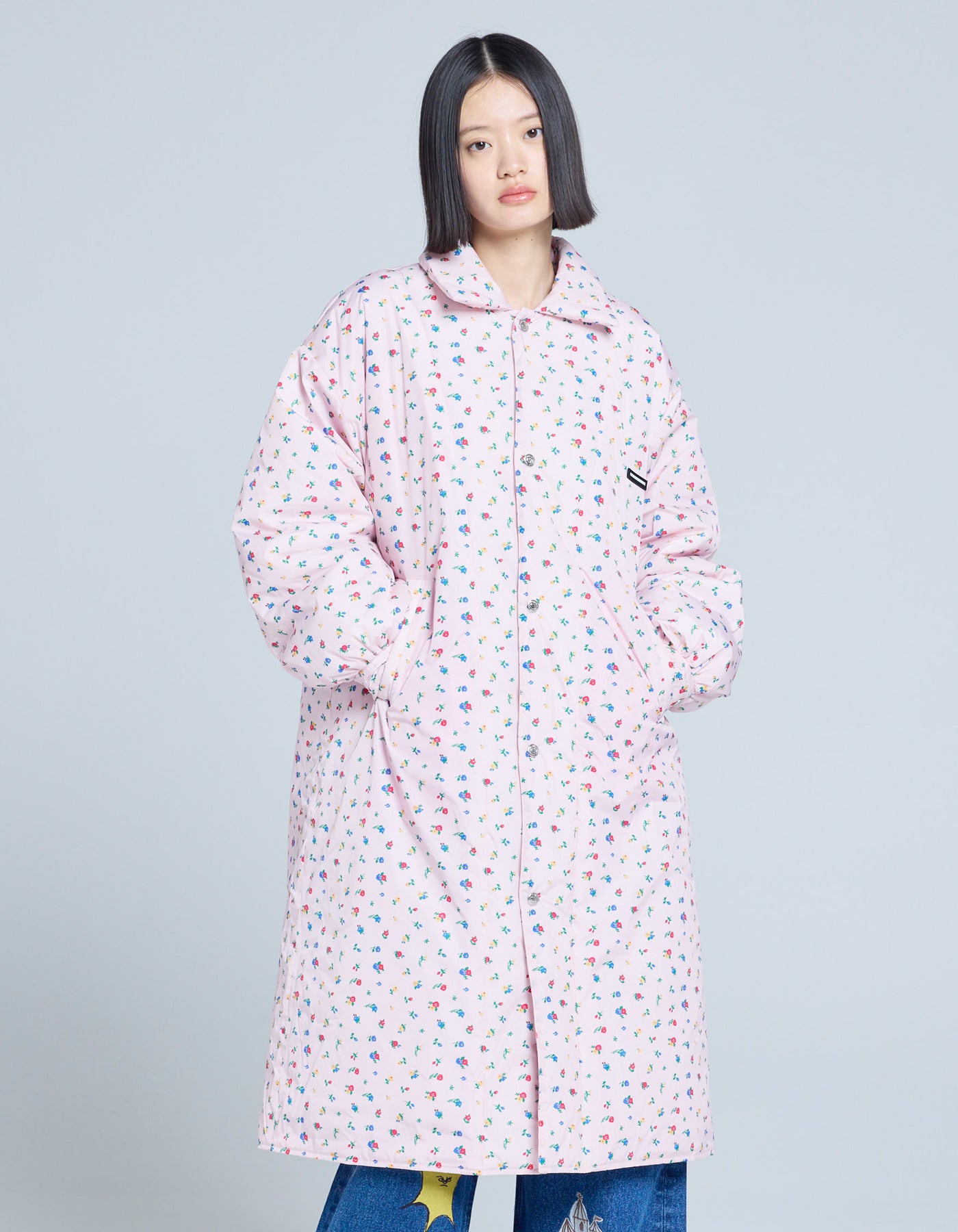 little sunny bite (リトルサニーバイト)floral long jacket / BLACK