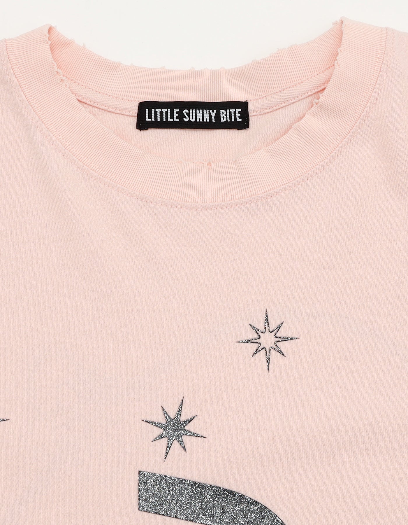 glitter print long tee / PINK