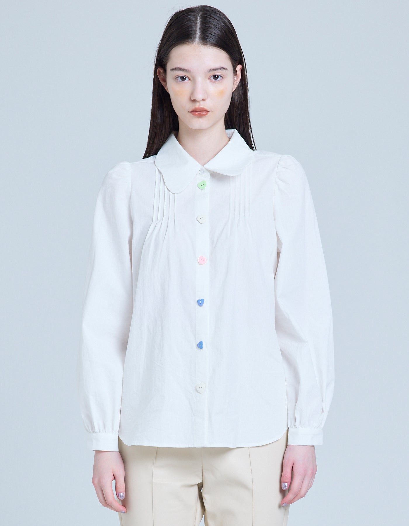 girly blouse / WHITE