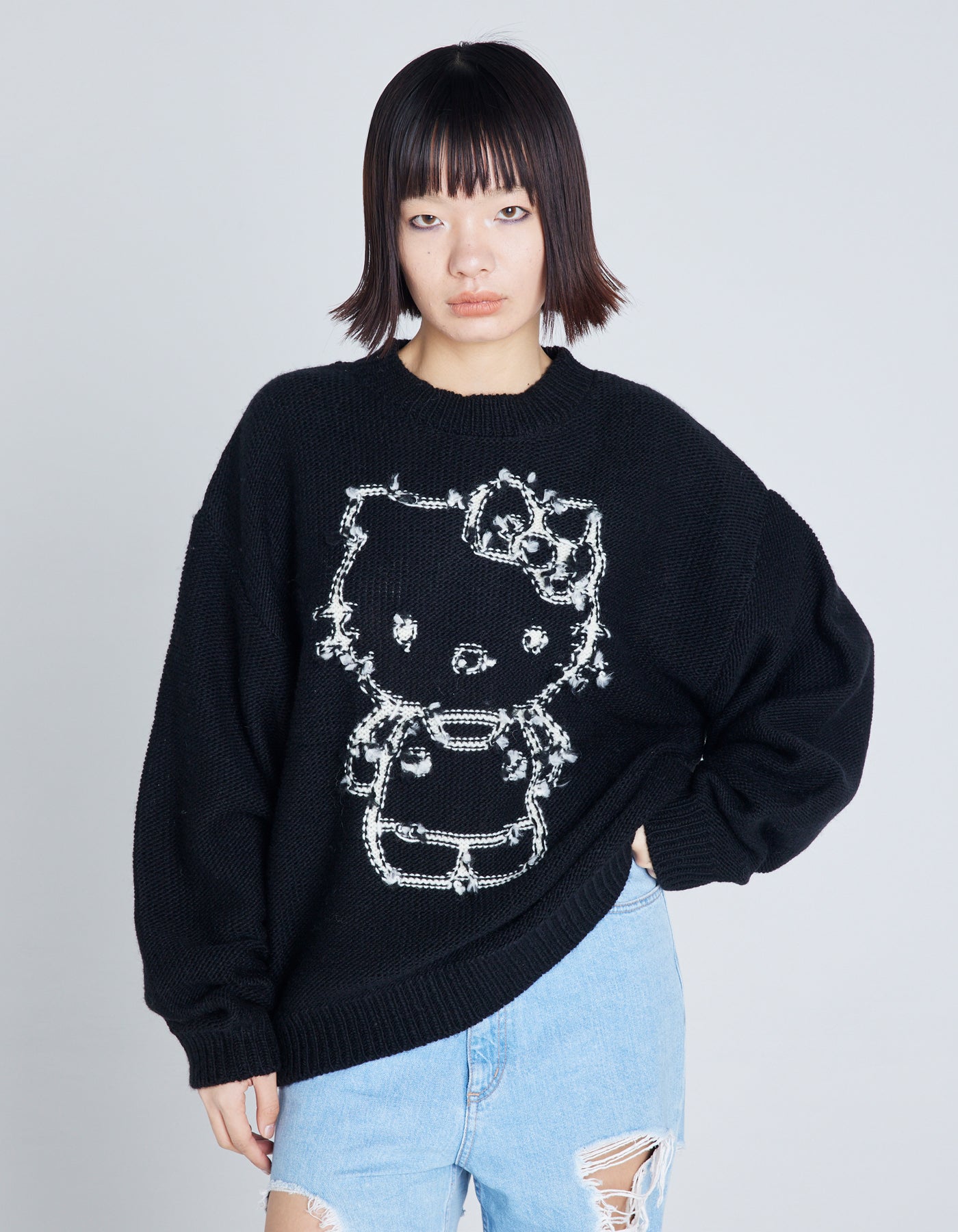 HELLO KITTY x little sunny bite knit top / BLACK