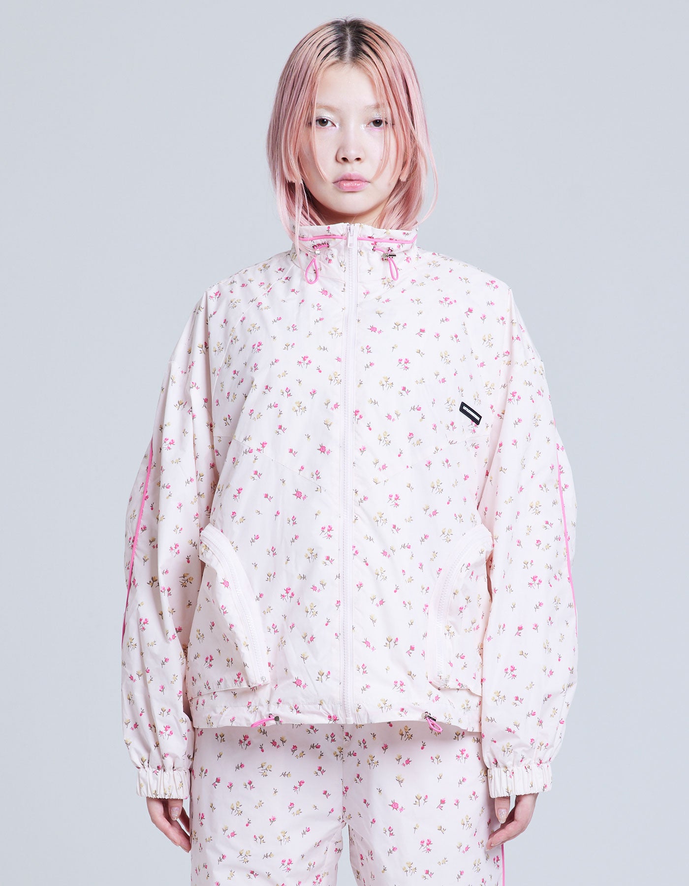 little sunny bite (リトルサニーバイト)floral nylon jacket / PINK ...