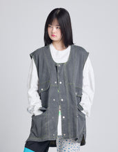 画像をギャラリービューアに読み込む, twill vest / BLACK