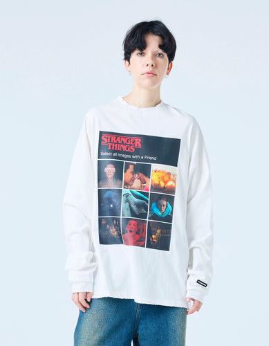 【PRE-ORDER】stranger things x little sunny bite click verify long tee / WHITE