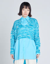 画像をギャラリービューアに読み込む, gradation short knit top / BLUE