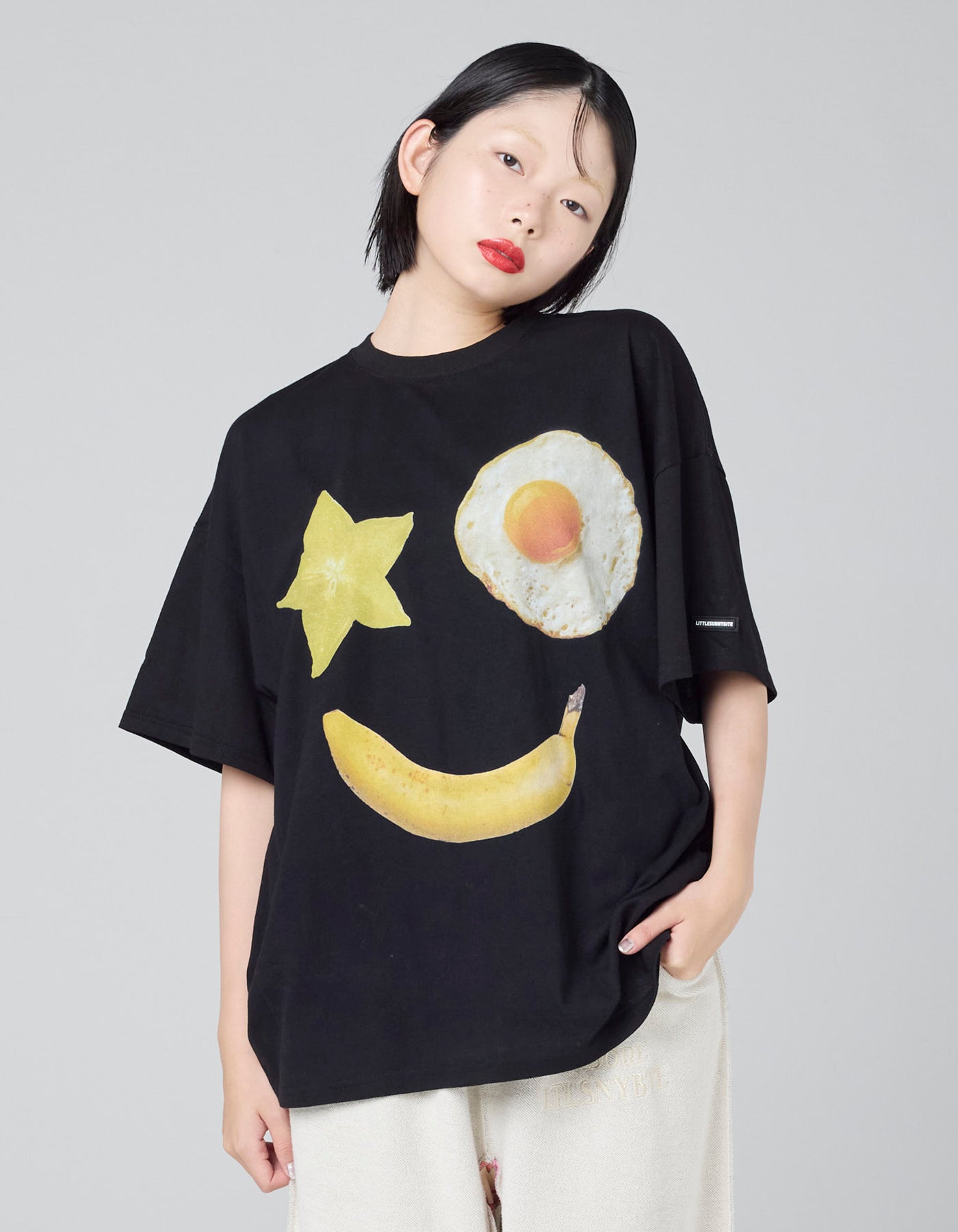 小物 sunny little sunny bite (リトルサニーバイト)smile tee / BLACK – little