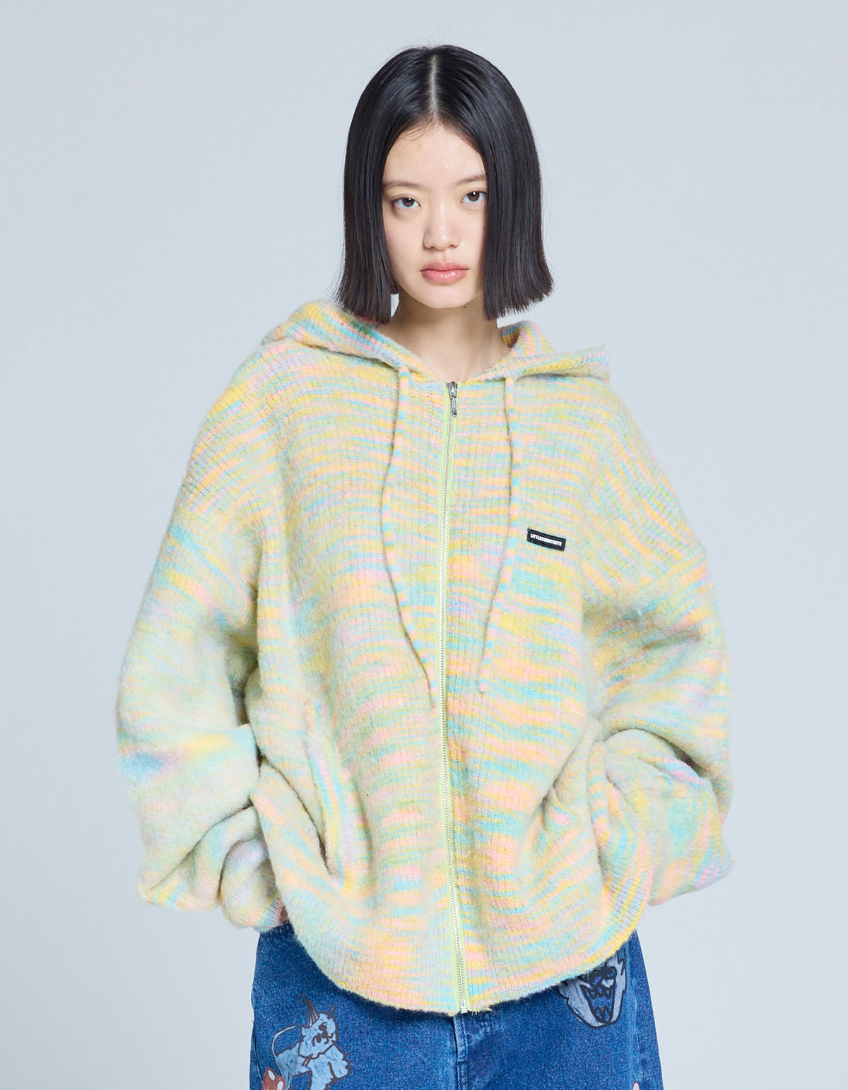 little sunny bite (リトルサニーバイト)gradation knit zip hoodie 