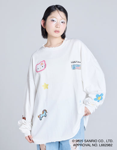 hello kitty x little sunny bite frill long tee / WHITE