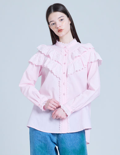 frill blouse / PINK