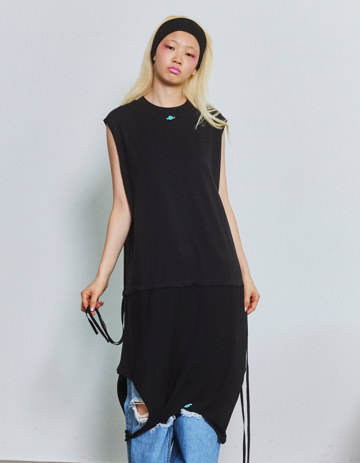 2way summer tank dress / BLACK