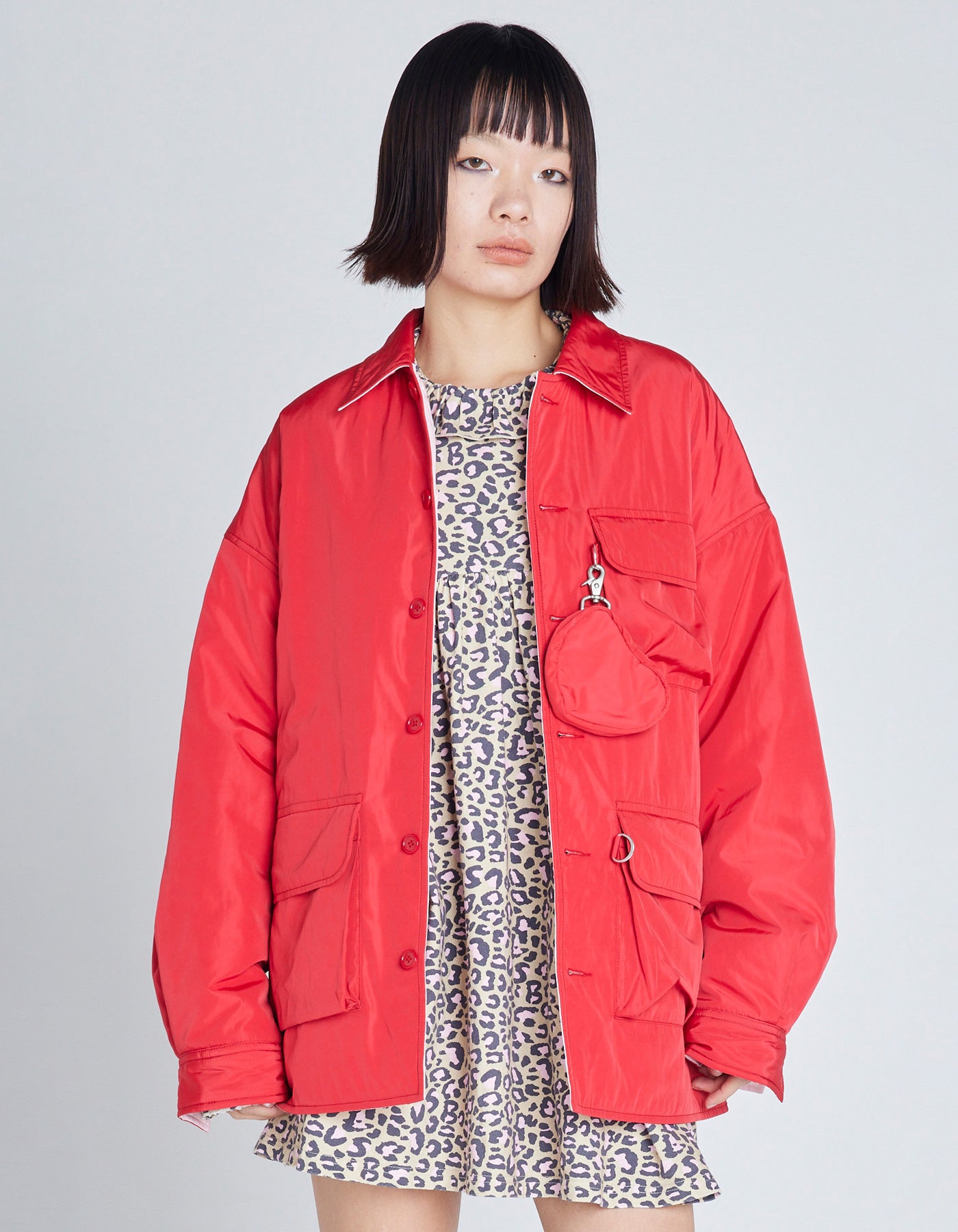 AVIREX x little sunny bite nylon reversible jacket / RED×PINK