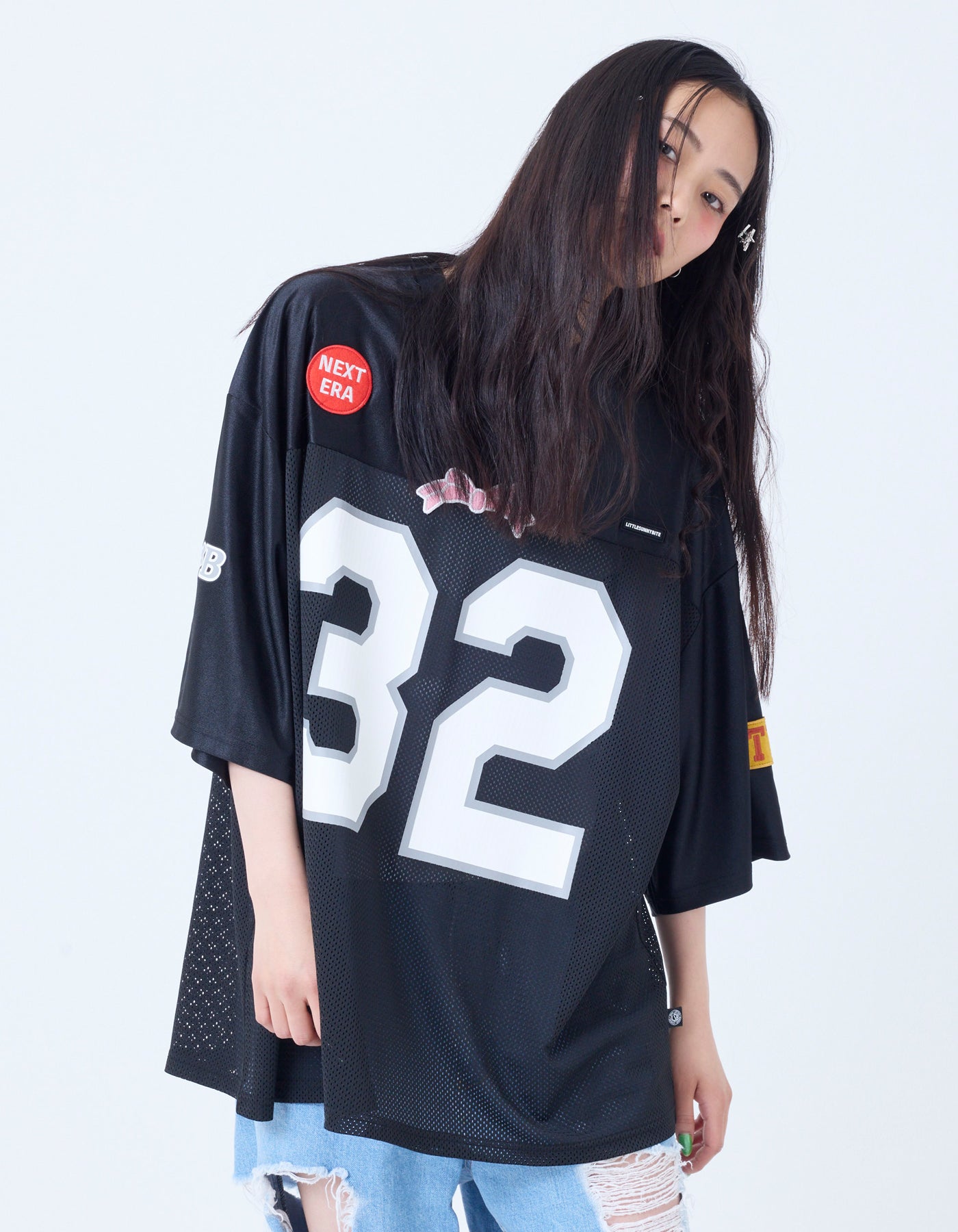 トップス little sunny bite sporty mesh big tee little sunny bite sporty mesh big tee / WHITE – little sunny