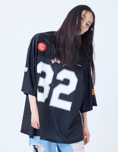 sporty mesh big tee / BLACK