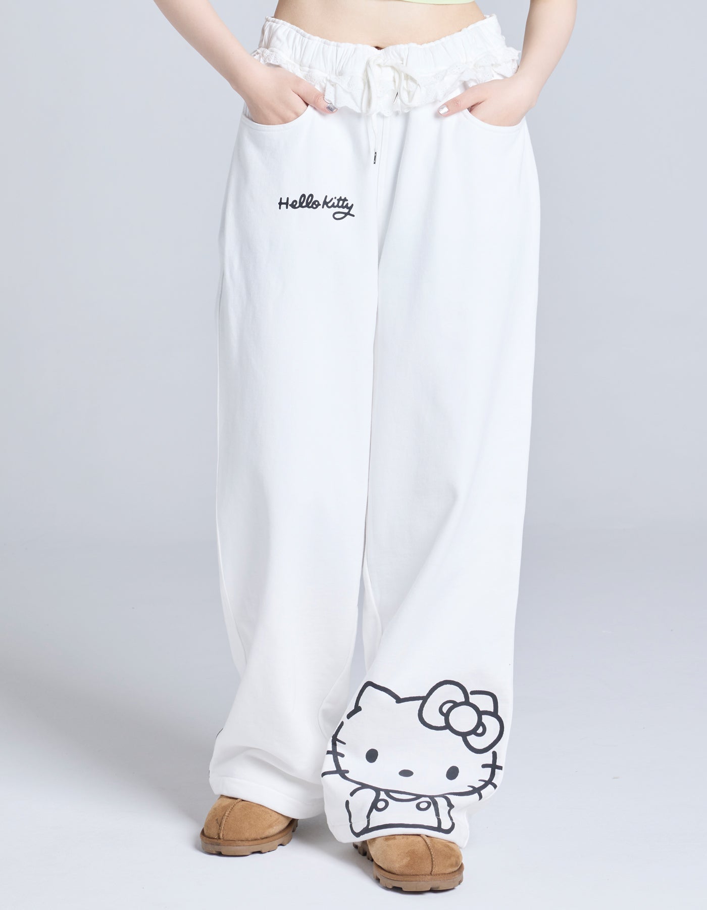 hello kitty x little sunny bite sweat pants / WHITE