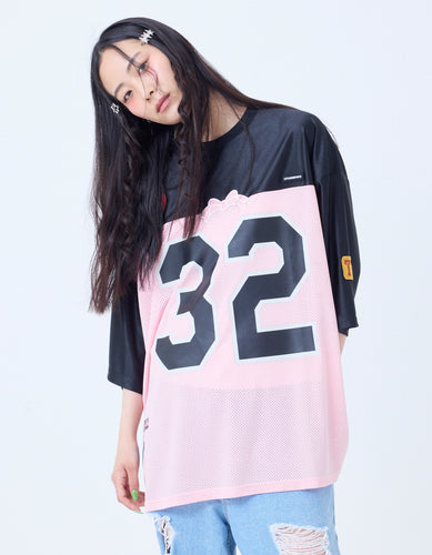 sporty mesh big tee / PINK