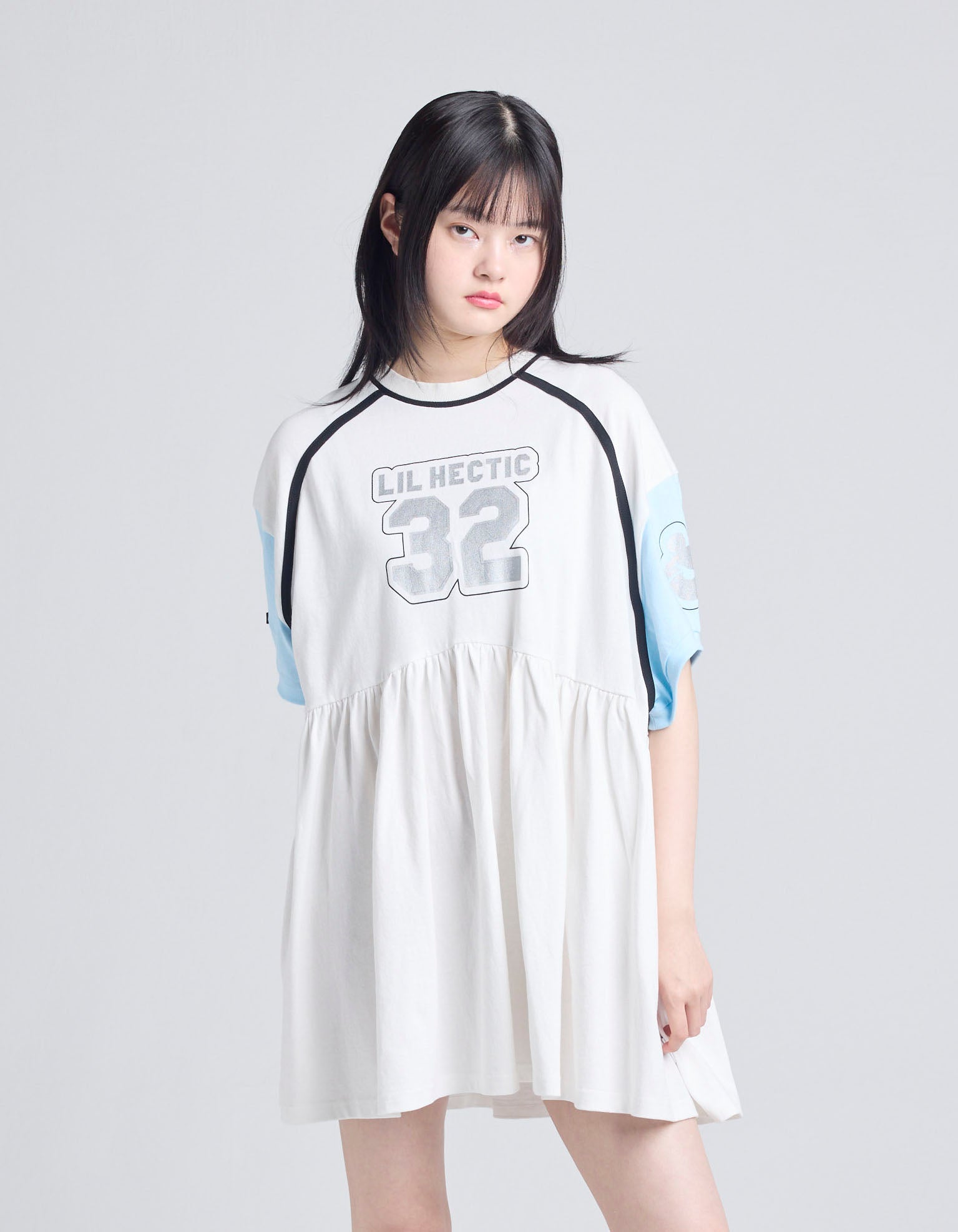numbering dress / WHITE
