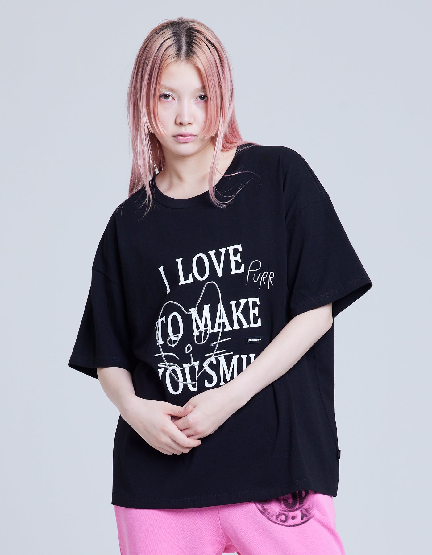 message doodle tee / BLACK