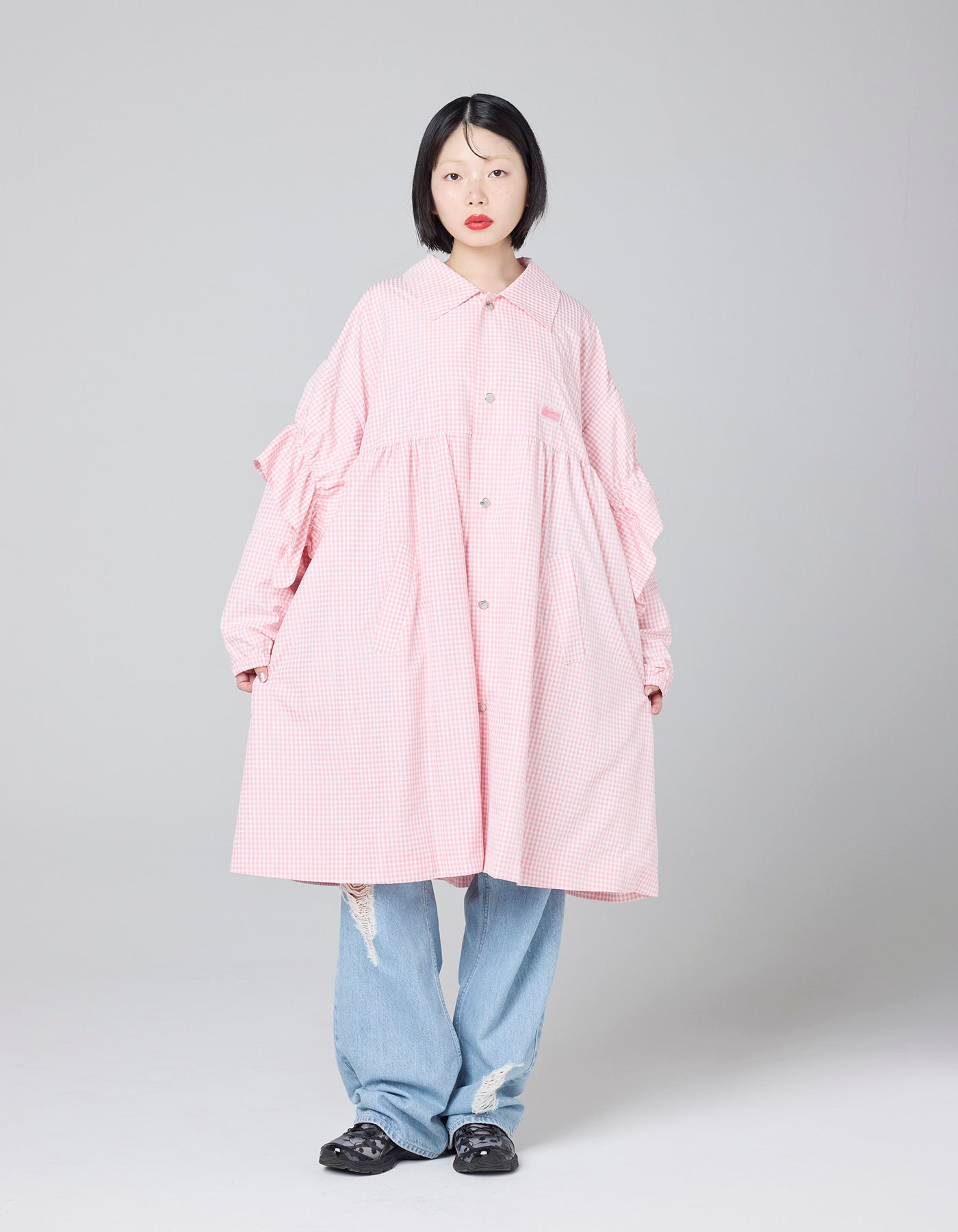 little sunny bite (リトルサニーバイト) checker long jacket / PINK