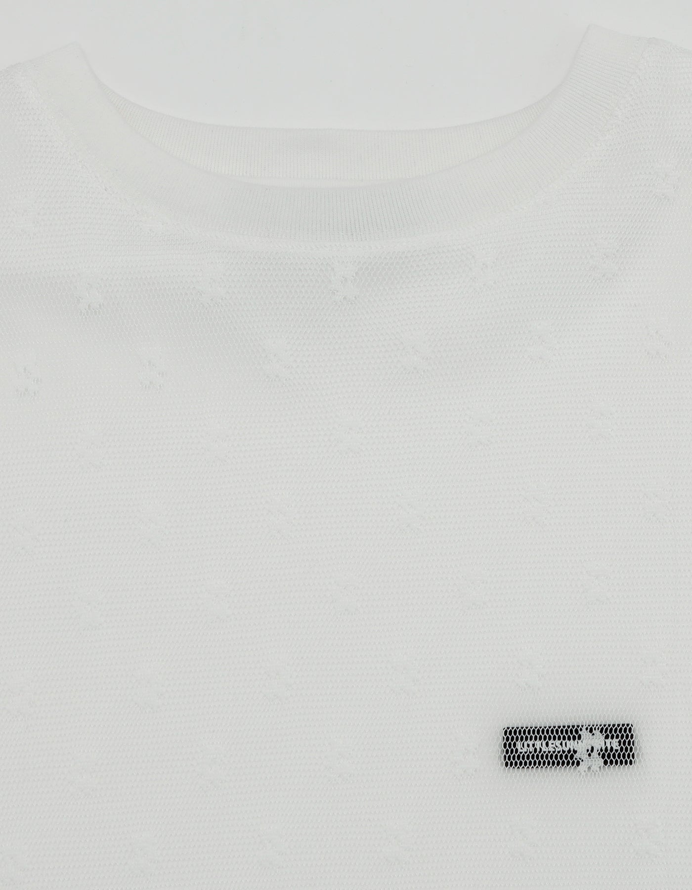 fake layered tulle long tee / WHITE