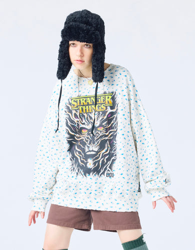 【PRE-ORDER】stranger things x little sunny bite floral sweat top / WHITE