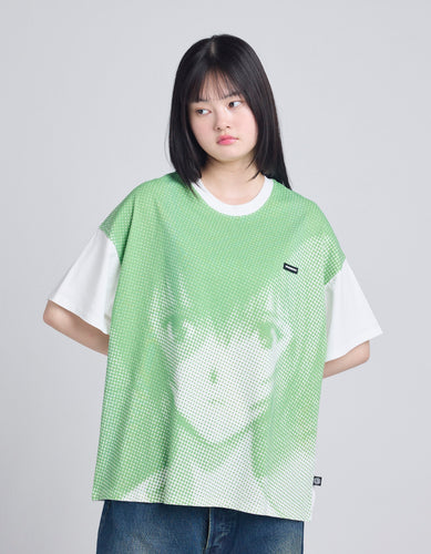 evangelion x little sunny bite face big tee / WHITE