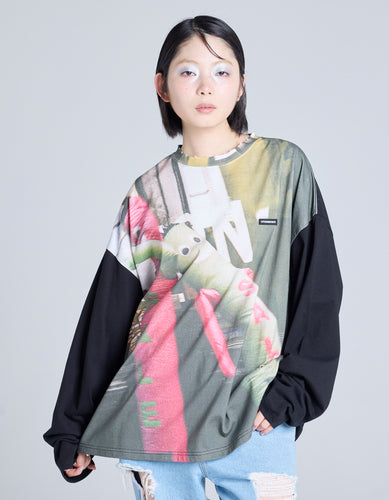 photo long tee / BLACK
