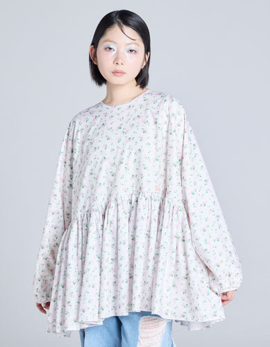 floral mini dress / WHITE