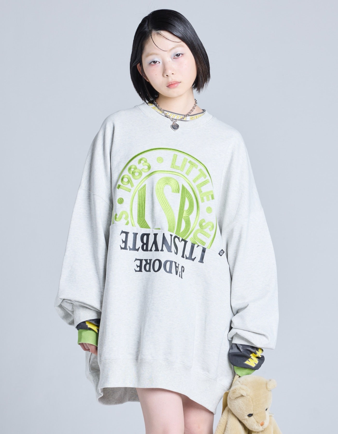 little sunny bite (リトルサニーバイト)logo sweat top / GRAY