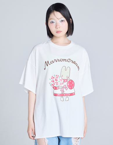MARRONCREAM x little sunny bite big tee / WHITE